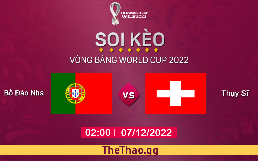 Nhận định, soi kèo bồ Đào Nha vs Thụy Sỹ, ngày 07/12 -  World Cup 2022
