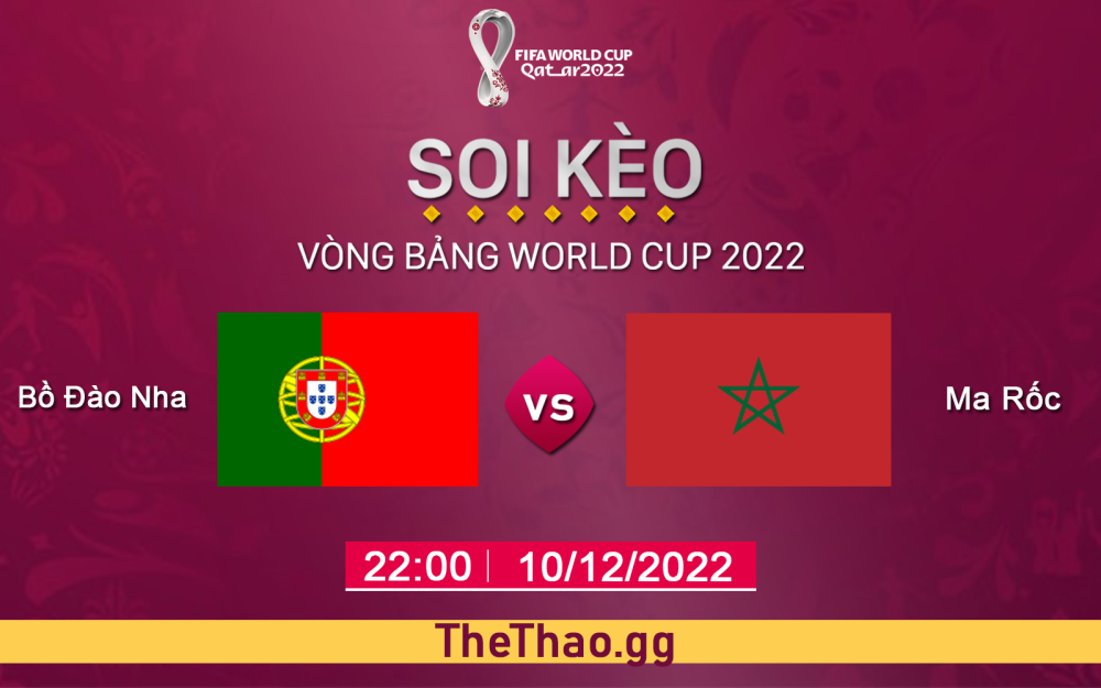 Nhận định, soi kèo Bồ Đào Nha VS Ma Rốc, 22h ngày 10/12 -  Tứ Kết - World Cup 2022