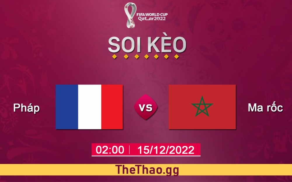 Nhận định, soi kèo Pháp vs Ma Rốc, 02h00 ngày 15/12/2022 - Tứ Kết World Cup 2022