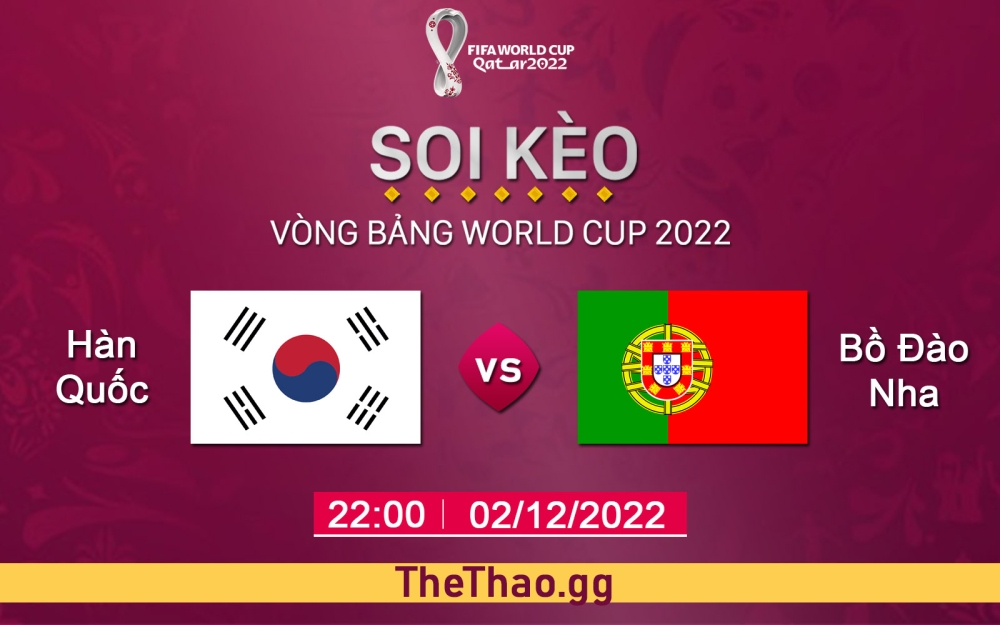 Nhận định, soi kèo Hàn Quốc vs Bồ Đào Nha, 22h ngày 02/12/2022 - Bảng H World Cup 2022