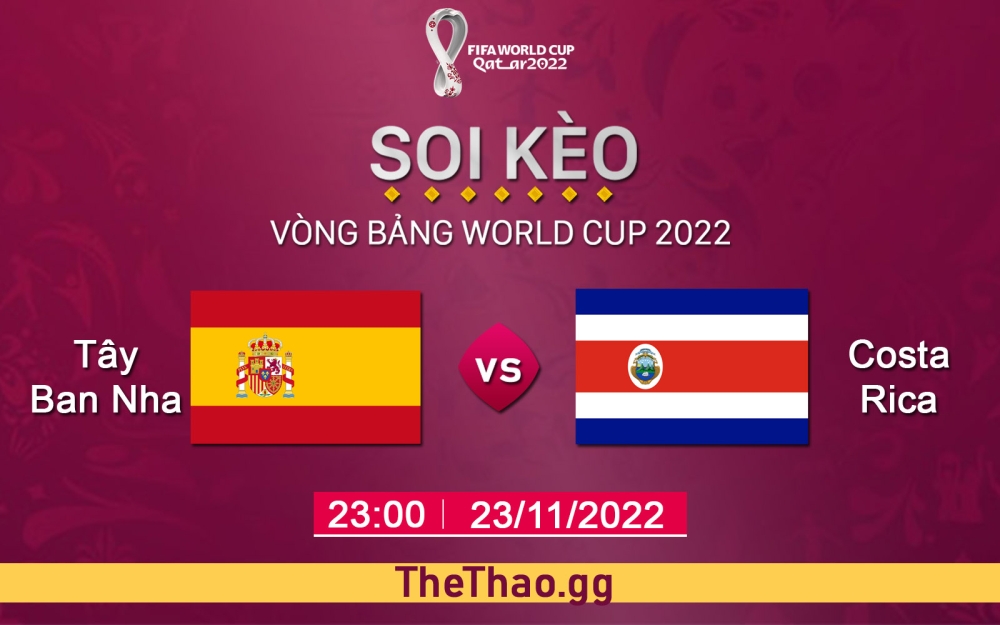Nhận định, soi kèo Tây Ban Nha vs Costa Rica, 23h ngày 23/11/2022 - Bảng E World Cup 2022
