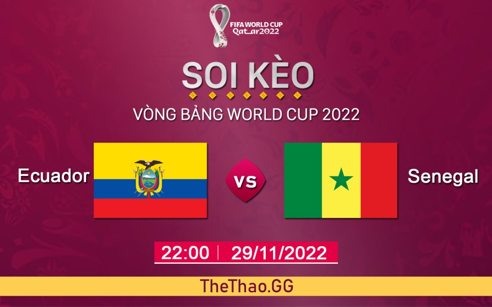 Phân tích, nhận định về kèo Ecuador vs Senegal  22H00 NGÀY 29/11 - BẢNG A WORLD CUP 2022