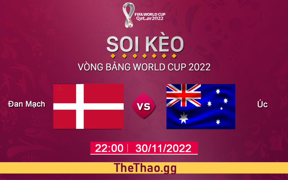 Nhận định, soi kèo Đan Mạch VS Úc, 22h ngày 30/11 - Bảng D World Cup 2022