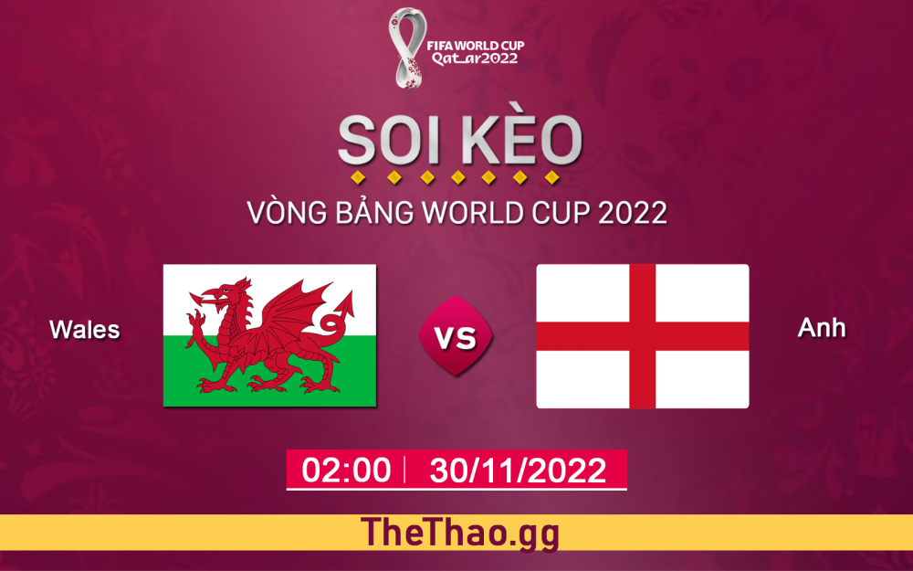 Nhận định, soi kèo Anh vs Xứ Wales, 02h ngày 30/11/2022 - Bảng B World Cup 2022