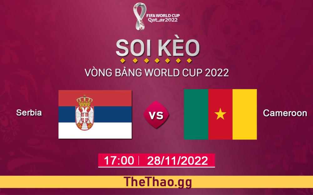 Nhận định, soi kèo Serbia vs Cameroon, 17h ngày 28/11/2022 - Bảng G World Cup 2022