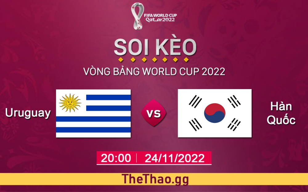 Nhận định, soi kèo Uruguay vs Hàn Quốc, 20h ngày 24/11/2022 - Bảng H World Cup 2022