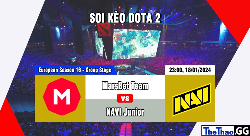 Cá cược Dota 2, nhận định soi kèo MarsBet Team vs NAVI Junior - European Pro League Season 16 - Group Stage.