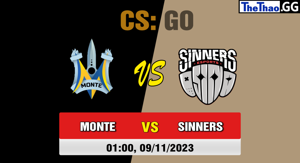 Cá cược CSGO, nhận định soi kèo Monte vs SINNERS Esports - [MR12] ESL Challenger League Season 46: Europe