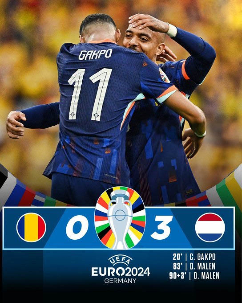 EURO 2024: Cody Gakpo chói sáng, Hà Lan thẳng tiến tứ kết EURO 2024